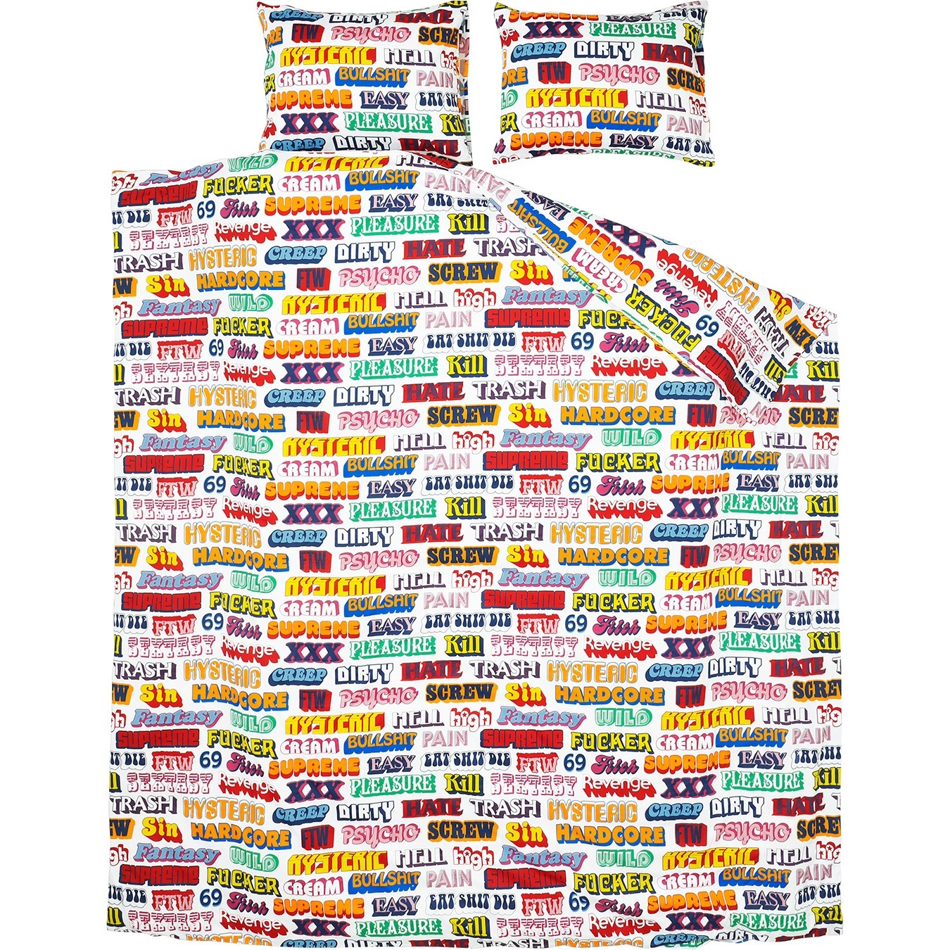 Supreme/HYSTERIC GLAMOUR Text Duvet + Pillow Set view 2